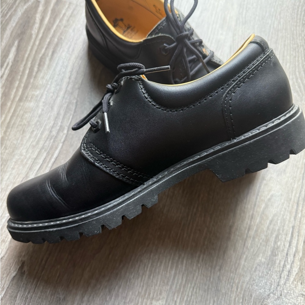 Black Leather Men's Oxfords - Picture 2 of 4